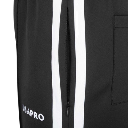 Black - Lifestyle - USA Pro Womens-Ladies Side Stripe Tracksuit Bottoms