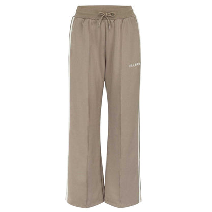 Light Brown - Front - USA Pro Womens-Ladies Side Stripe Tracksuit Bottoms