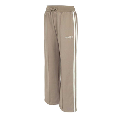 Light Brown - Side - USA Pro Womens-Ladies Side Stripe Tracksuit Bottoms