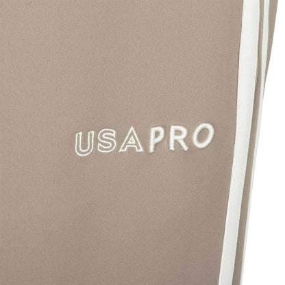 Light Brown - Lifestyle - USA Pro Womens-Ladies Side Stripe Tracksuit Bottoms