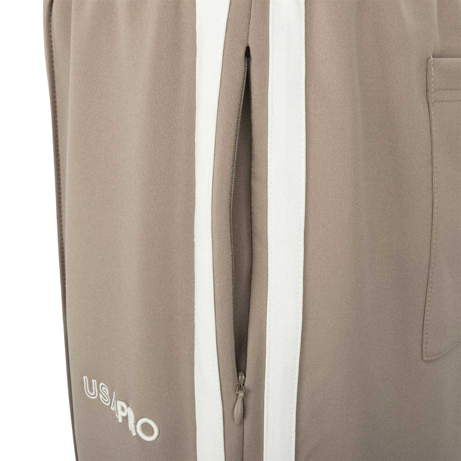 Light Brown - Pack Shot - USA Pro Womens-Ladies Side Stripe Tracksuit Bottoms