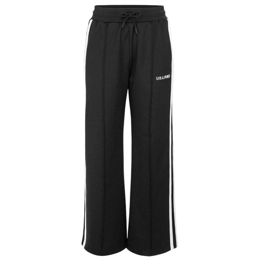 Black - Front - USA Pro Womens-Ladies Side Stripe Tracksuit Bottoms