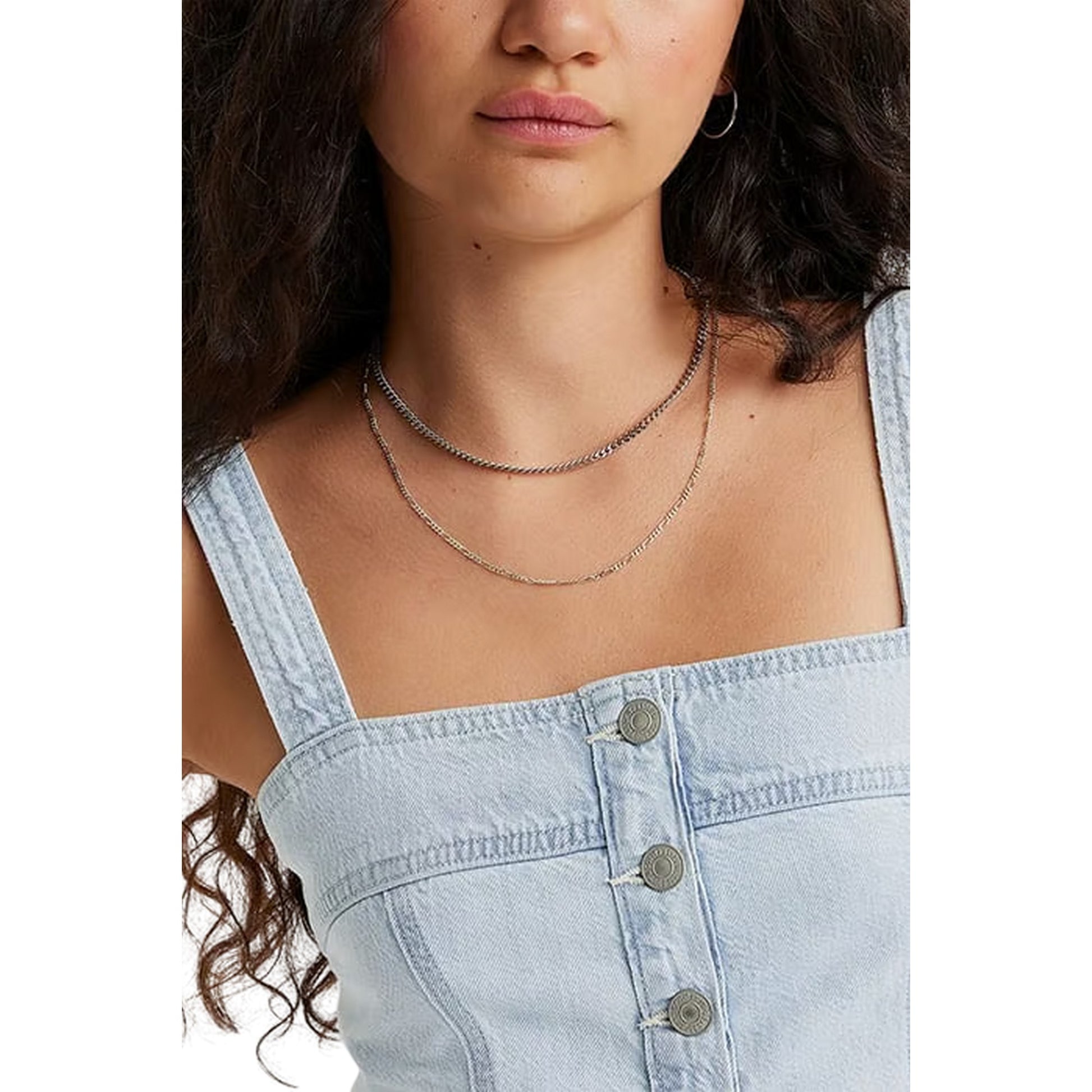 Light Blue - Side - Levis Womens-Ladies Drea Cool Poole 2 Woven Tank Top