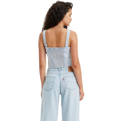 Light Blue - Pack Shot - Levis Womens-Ladies Drea Cool Poole 2 Woven Tank Top