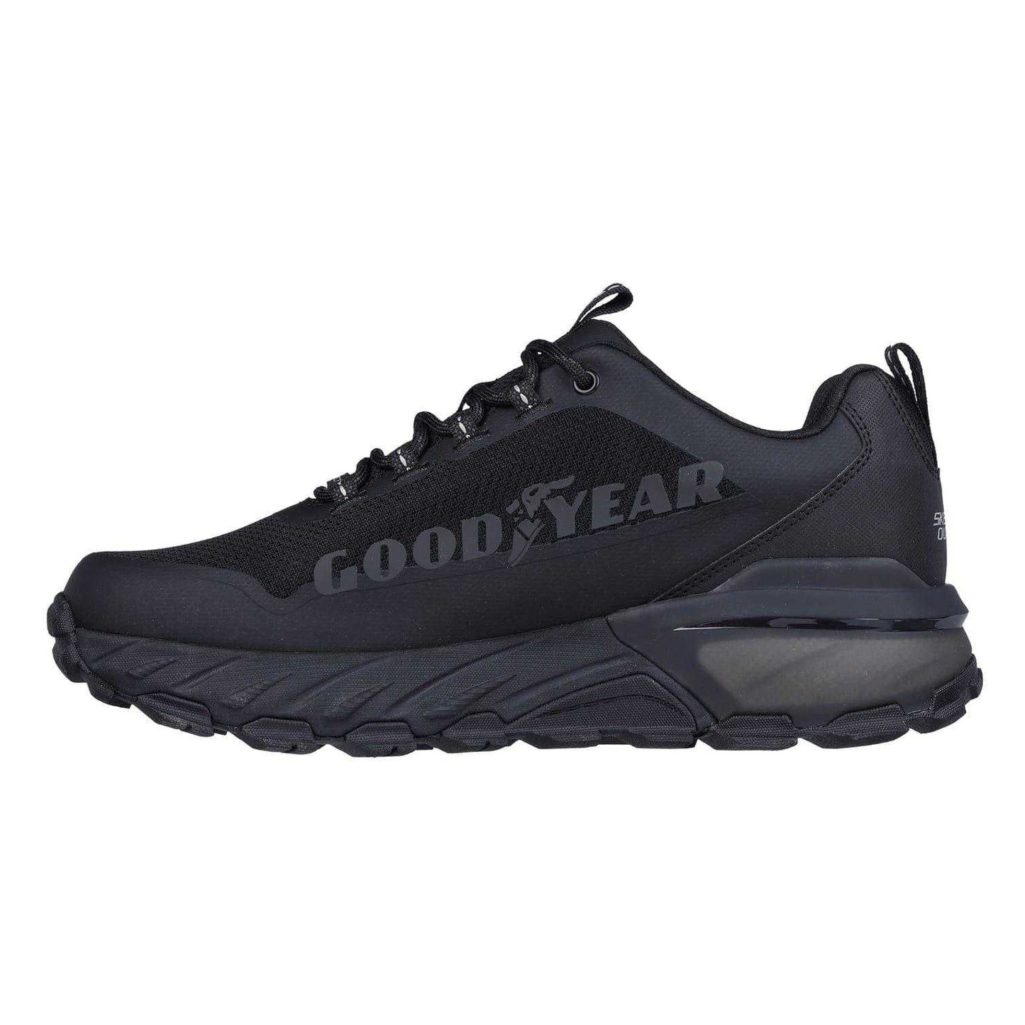 Black - Back - Skechers Mens Max Protect Fast Track Waterproof Walking Shoes