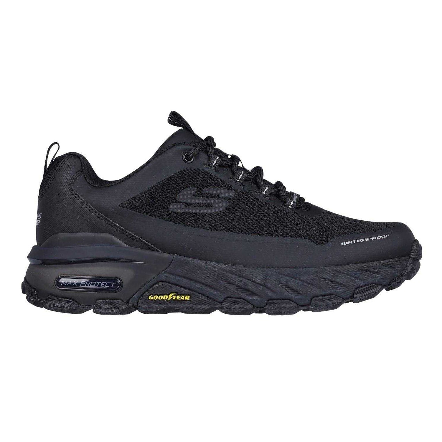 Black - Front - Skechers Mens Max Protect Fast Track Waterproof Walking Shoes