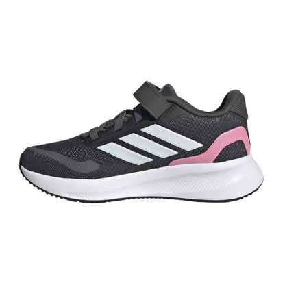 Grey-Pink - Side - Adidas Childrens-Kids Runfalcon 5 Cloudfoam Trainers
