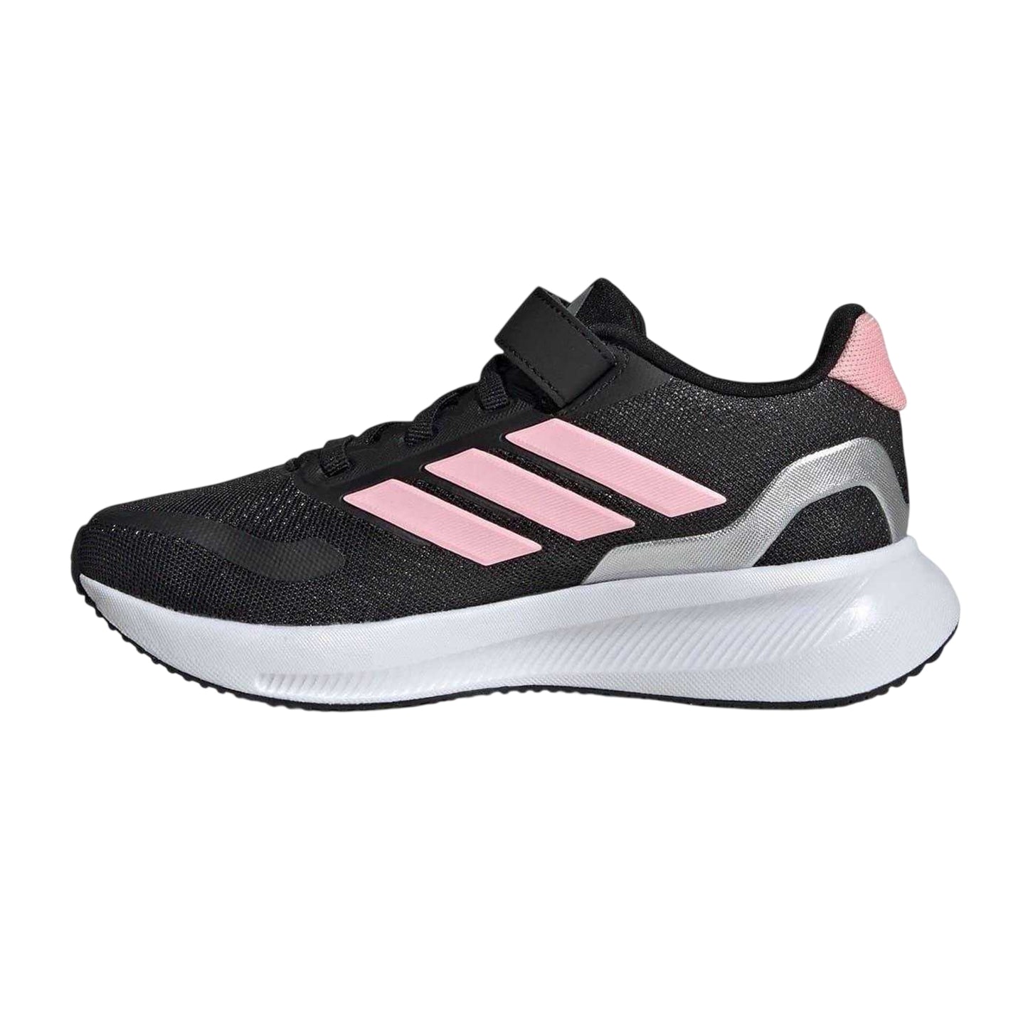 Black-Pink - Side - Adidas Childrens-Kids Runfalcon 5 Cloudfoam Trainers
