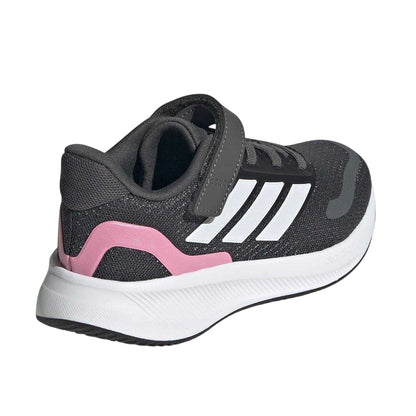 Grey-Pink - Back - Adidas Childrens-Kids Runfalcon 5 Cloudfoam Trainers