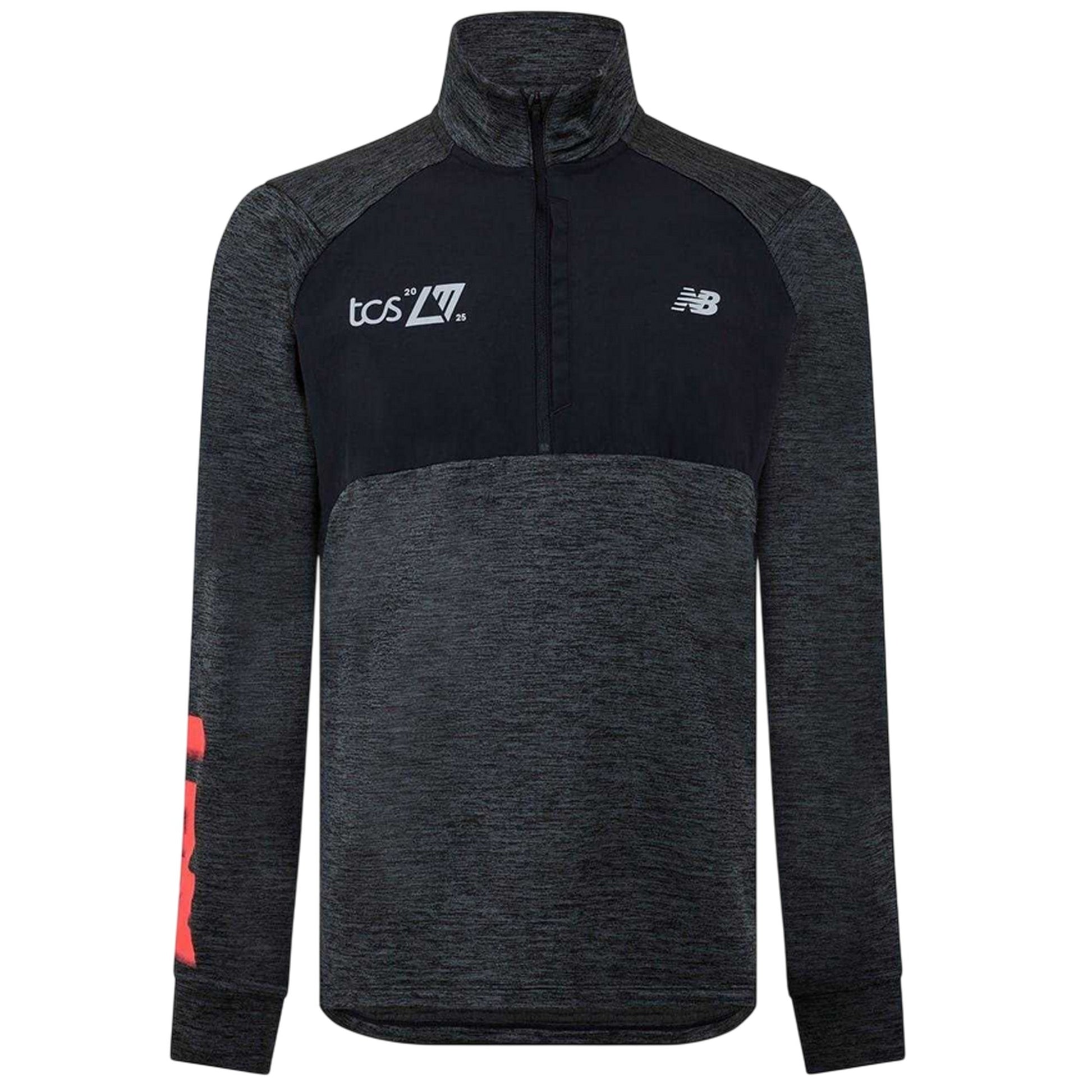Black - Front - New Balance Mens Mock Neck Slim Athletic Top