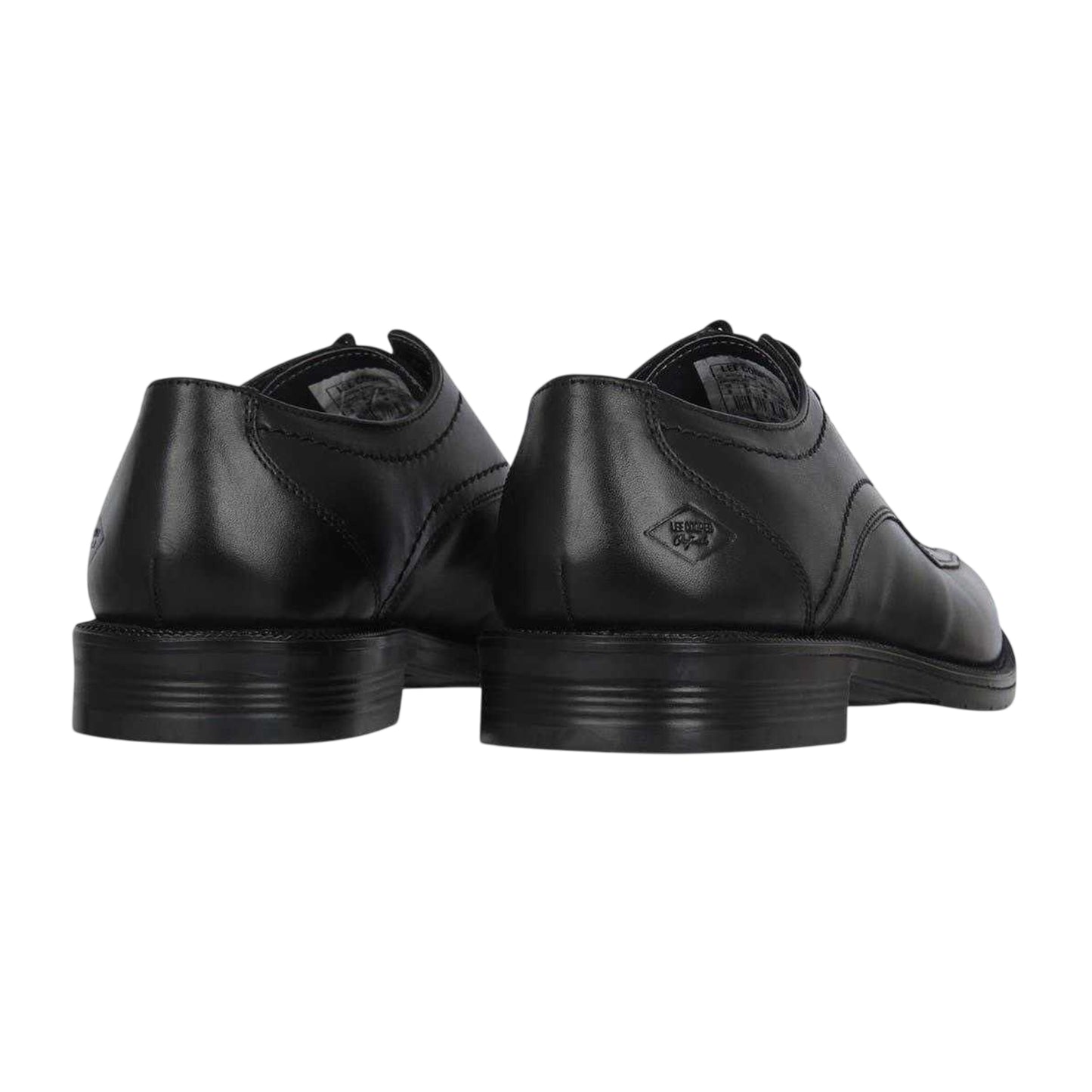 Black - Back - Lee Cooper Mens Glinton Leather Low Heel Shoes