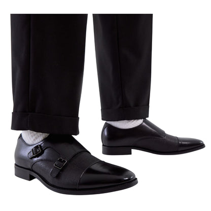 Black - Lifestyle - Where´s That From Mens Double Monk Strap Flat Formal Shoes