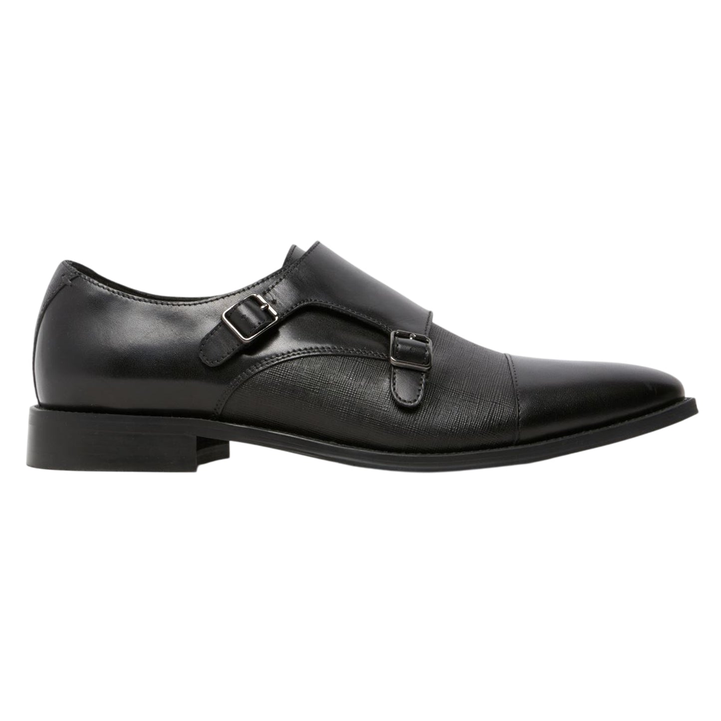 Black - Front - Where´s That From Mens Double Monk Strap Flat Formal Shoes