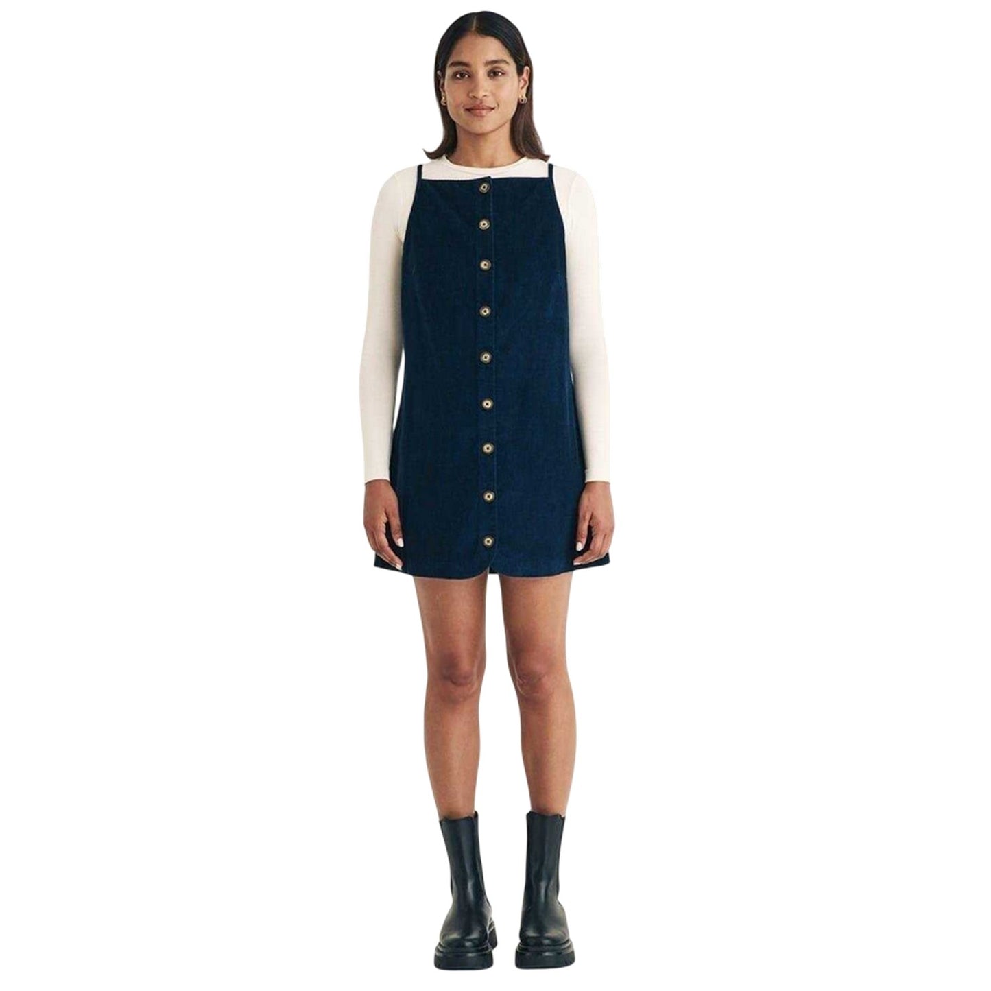 Blue - Lifestyle - Nobody´s Child Womens-Ladies Corduroy Square Neck Mini Dress