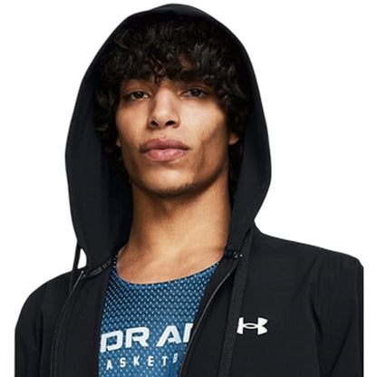 Black - Side - Under Armour Mens Baseline Regular Hooded Jacket