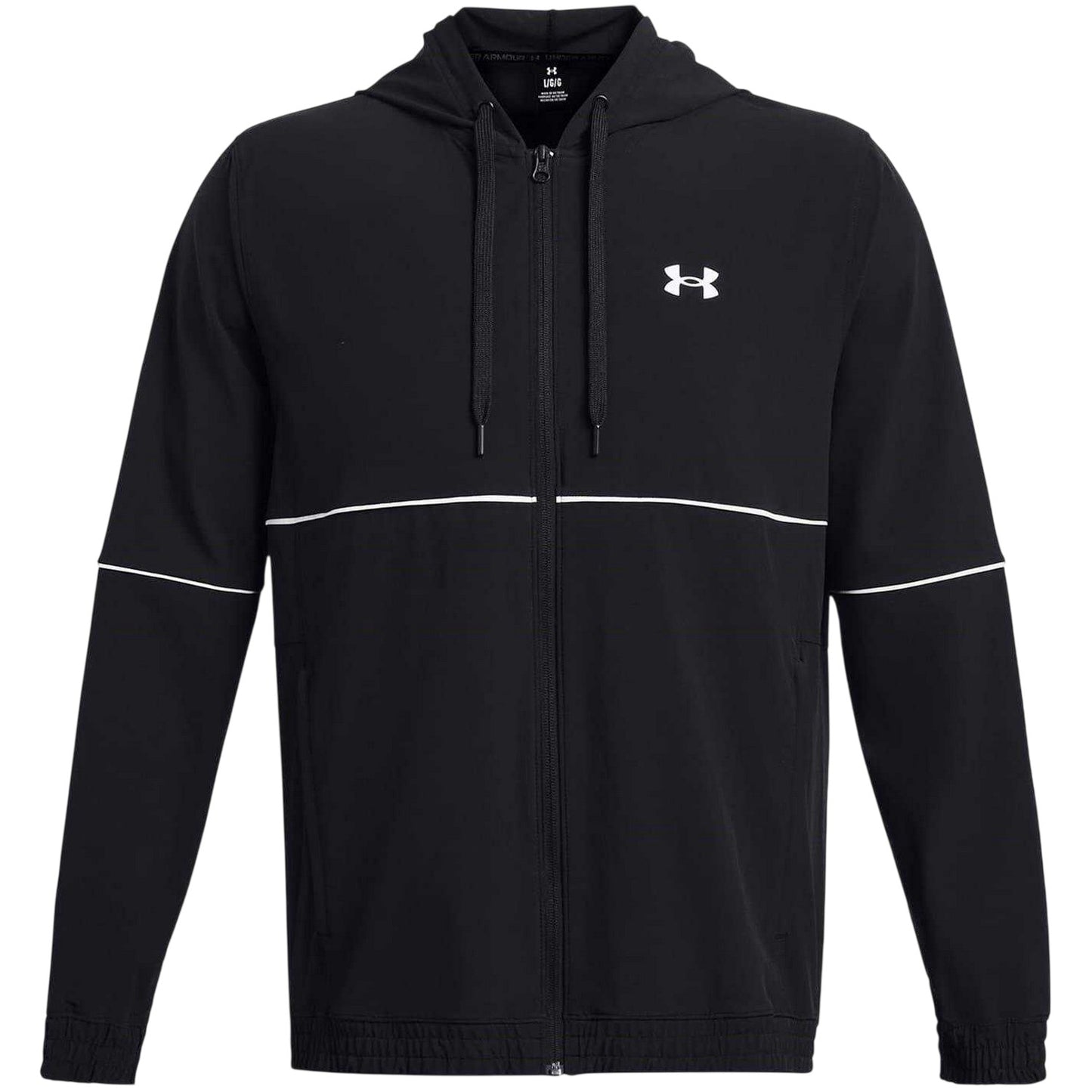 Black - Front - Under Armour Mens Baseline Regular Hooded Jacket