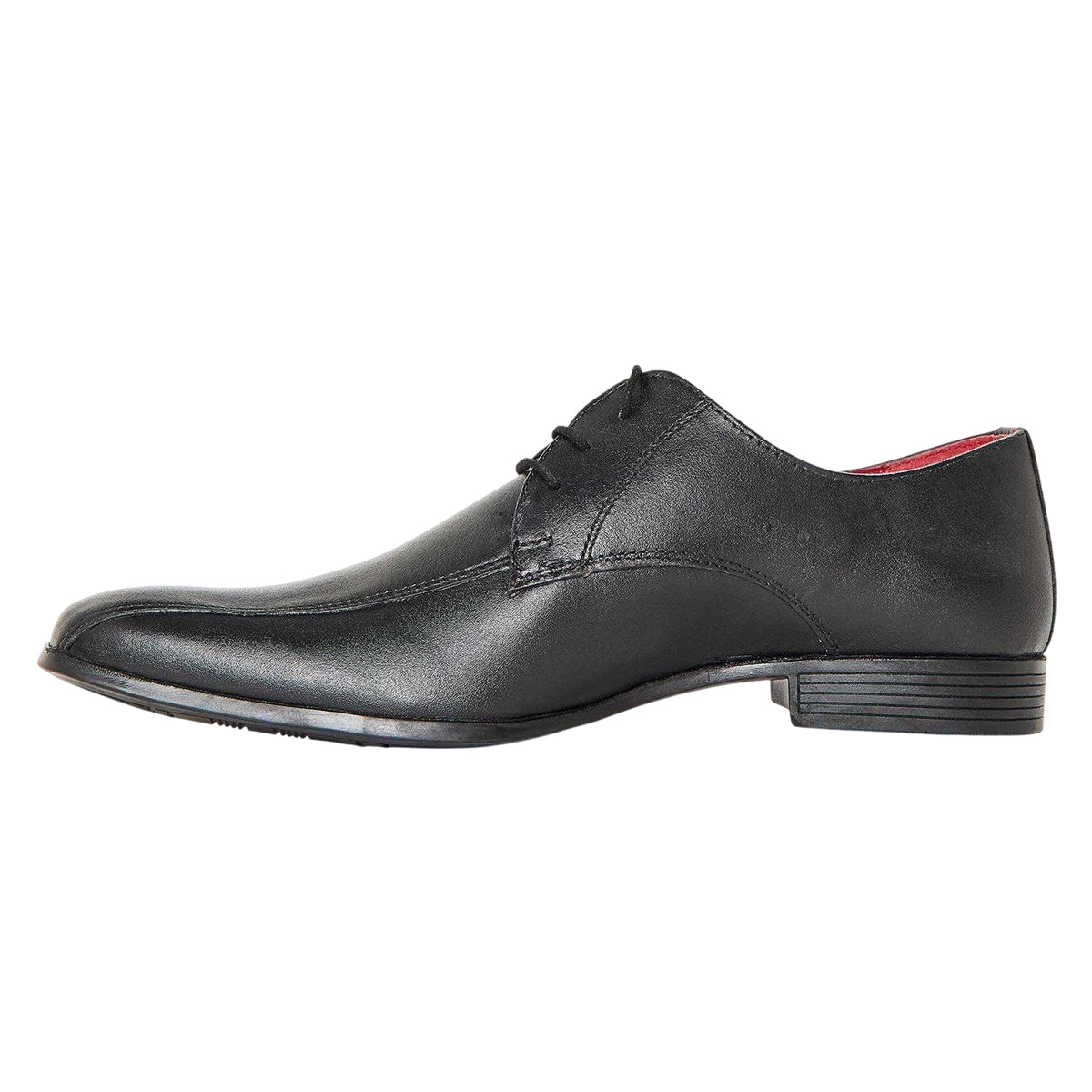 Black - Back - Lambretta Mens Leather Formal Derby Shoes