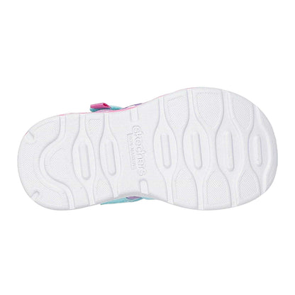 Turquoise-Lavender - Lifestyle - Skechers Girls Sea Creatures Light Up Flat Sandals