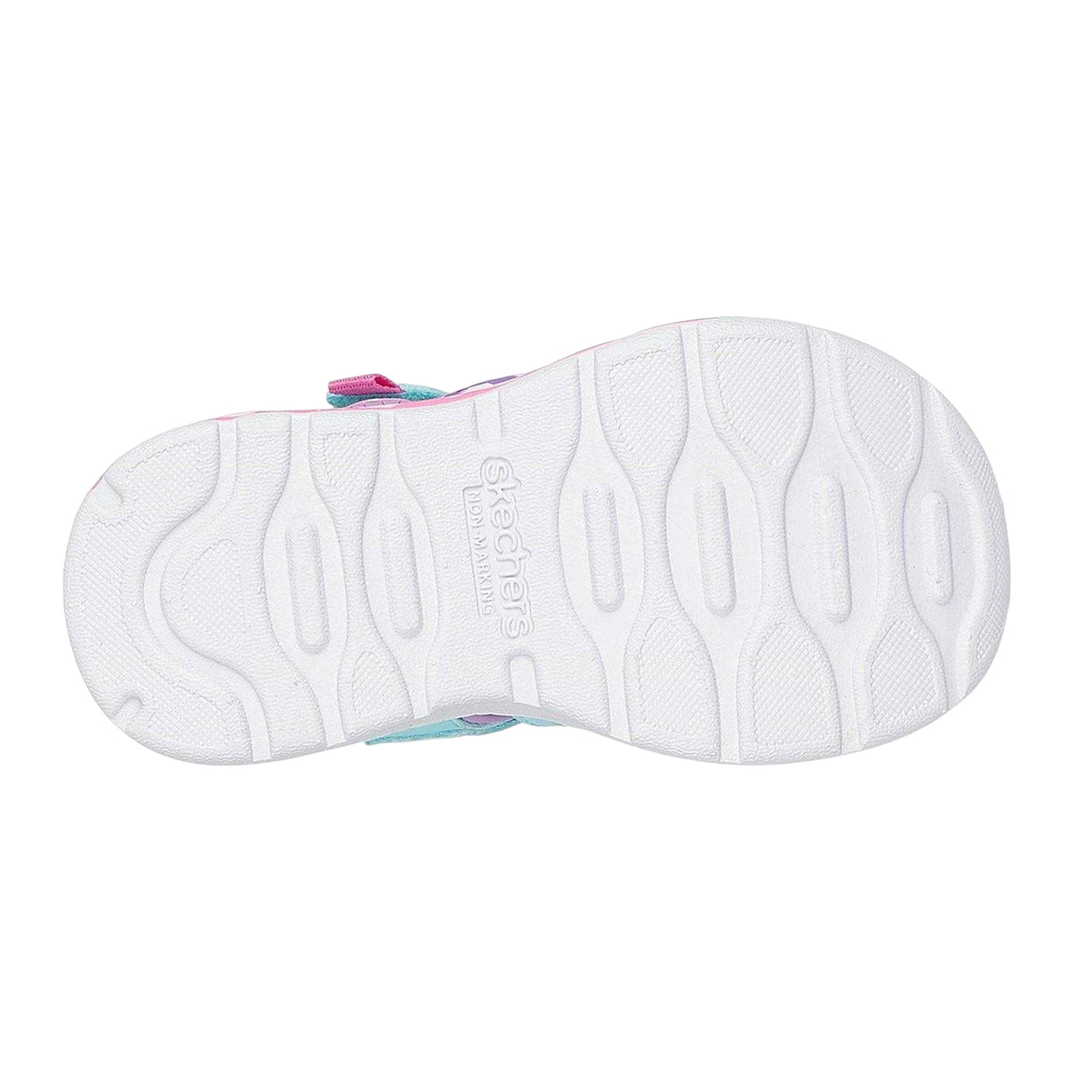 Turquoise-Lavender - Lifestyle - Skechers Girls Sea Creatures Light Up Flat Sandals