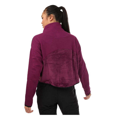 Purple - Back - Under Armour Womens-Ladies Velour Fleece Top