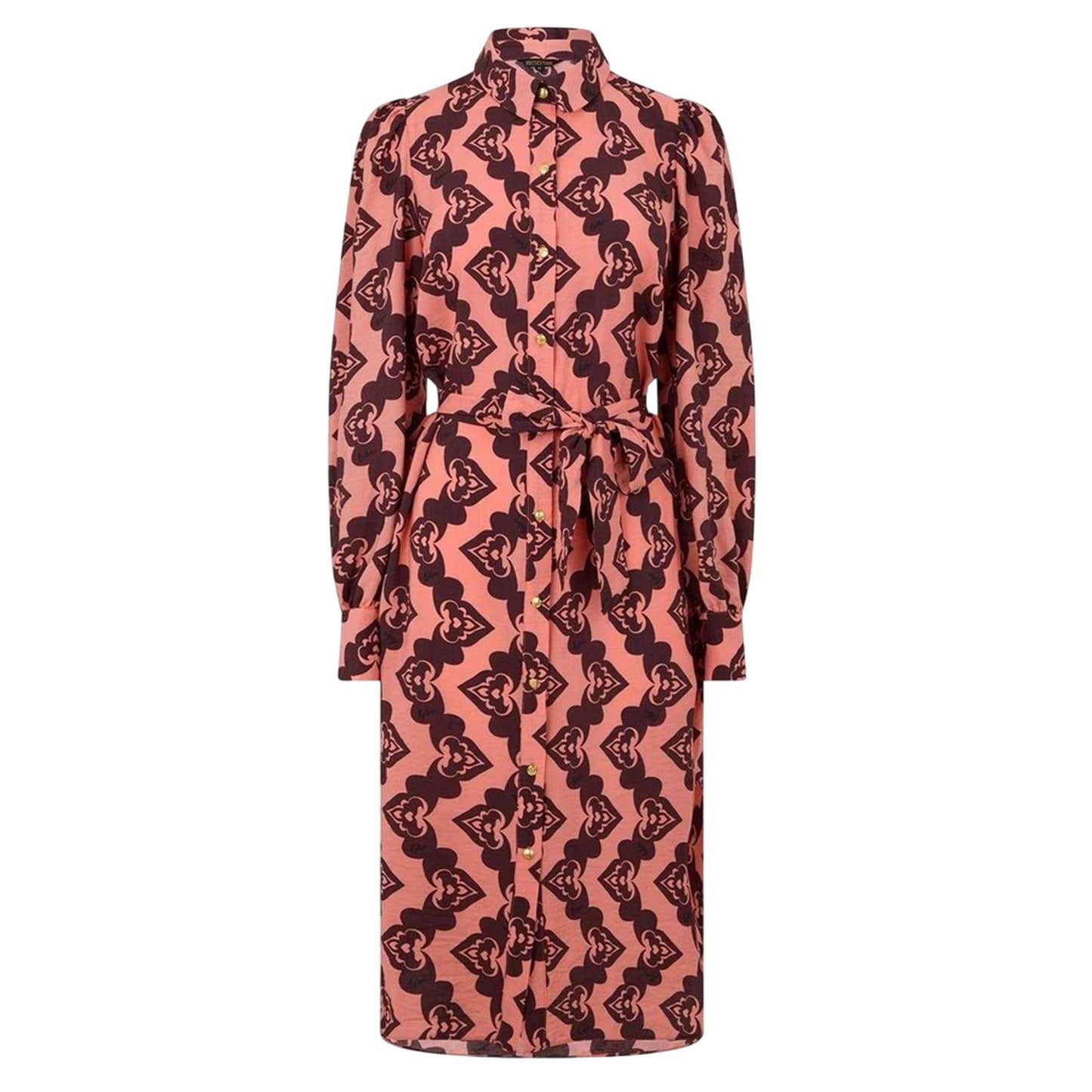Pink-Black - Front - Biba Womens-Ladies Archive Shirt Dress