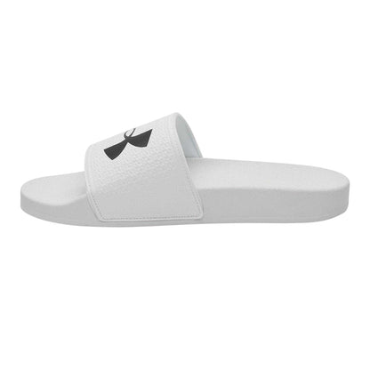 White-Black - Back - Under Armour Womens-Ladies Logo Sliders