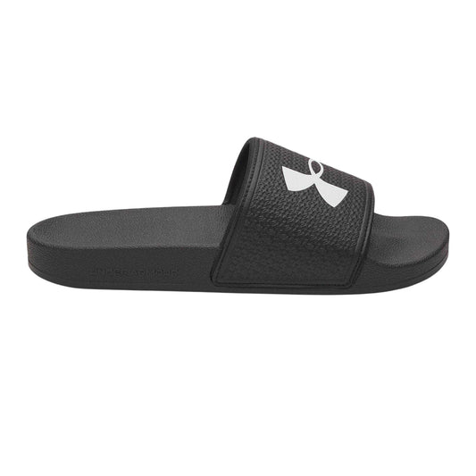 Black-White - Front - Under Armour Womens-Ladies Logo Sliders