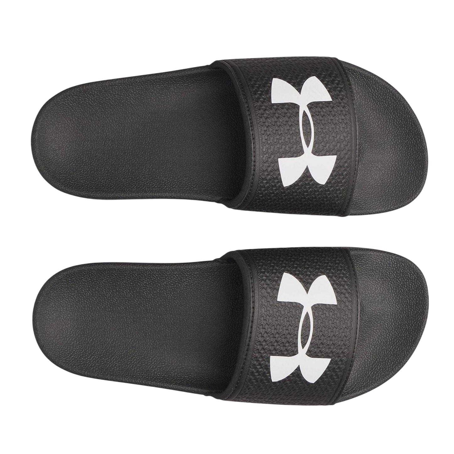 Black-White - Side - Under Armour Womens-Ladies Logo Sliders