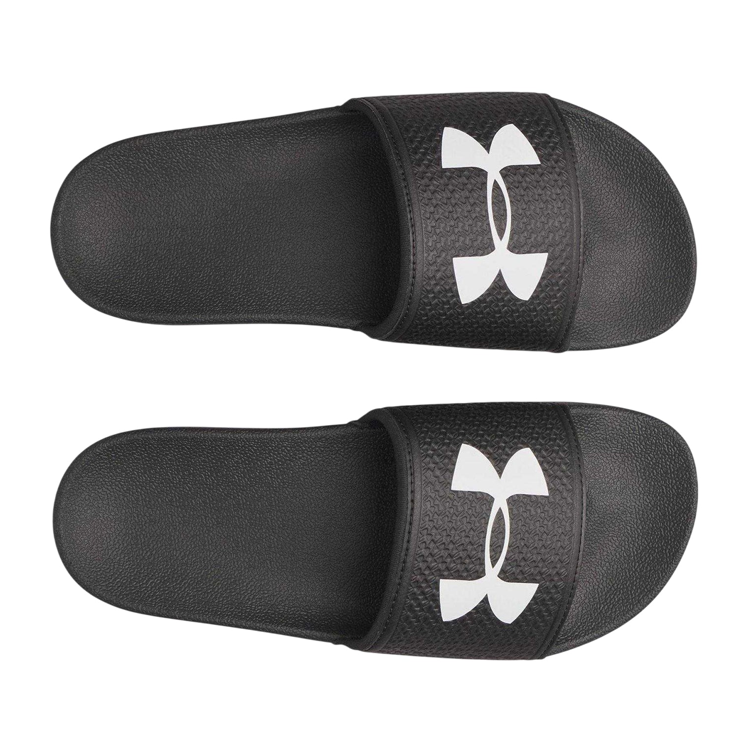 Black-White - Side - Under Armour Womens-Ladies Logo Sliders
