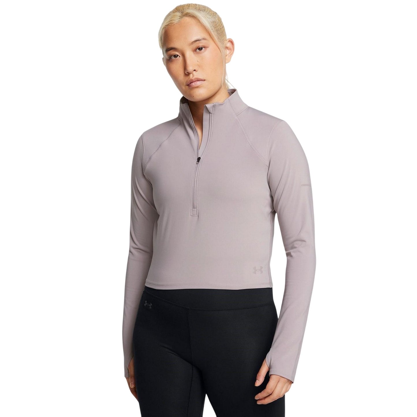 Grey - Lifestyle - Under Armour Womens-Ladies Launch Elite Slim Top