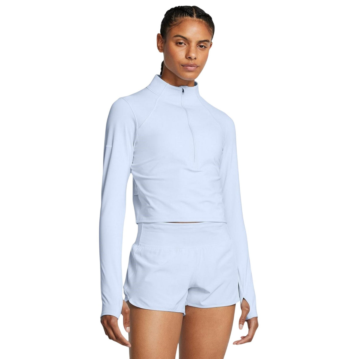 Blue - Side - Under Armour Womens-Ladies Launch Elite Slim Top