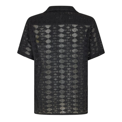 Black - Back - Threadbare Mens Rackes Snake Print Short-Sleeved Shirt