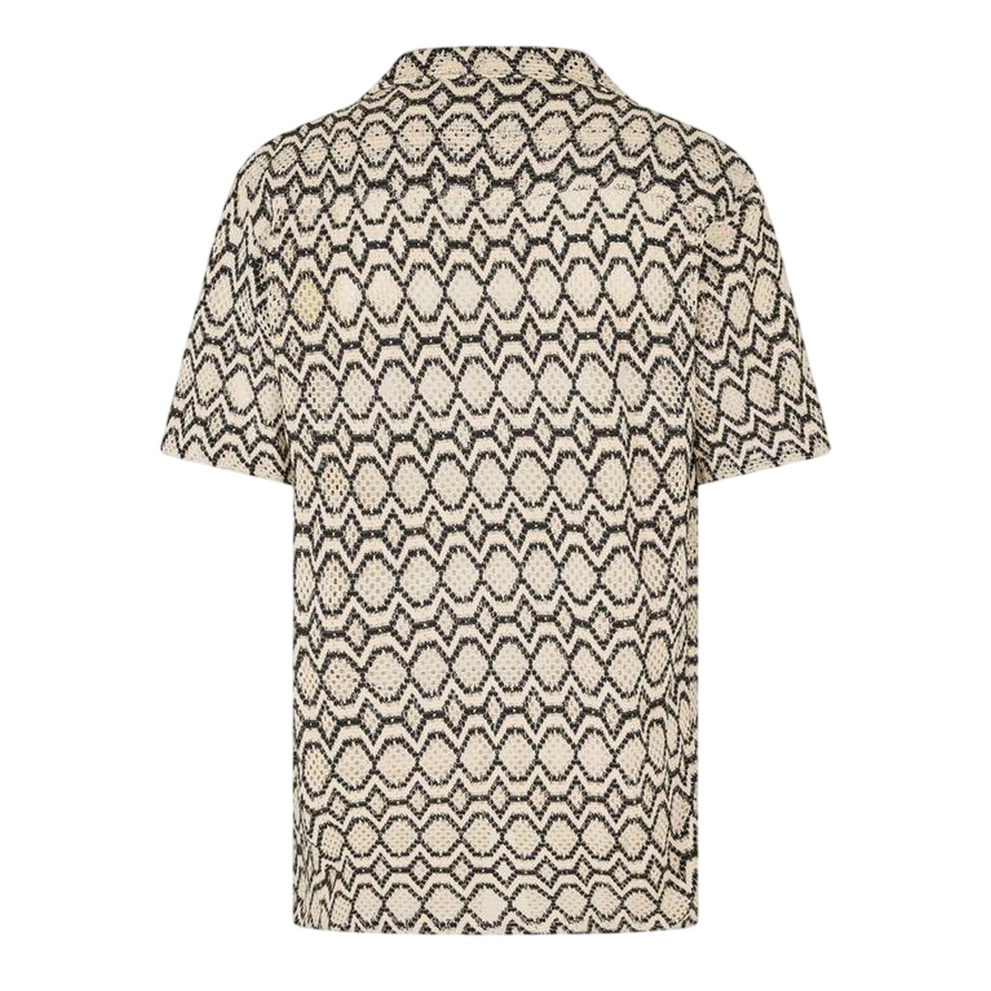 Black-Ecru - Back - Threadbare Mens Rackes Snake Print Short-Sleeved Shirt