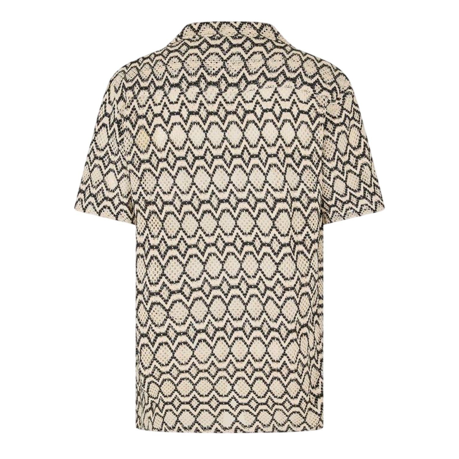 Black-Ecru - Back - Threadbare Mens Rackes Snake Print Short-Sleeved Shirt