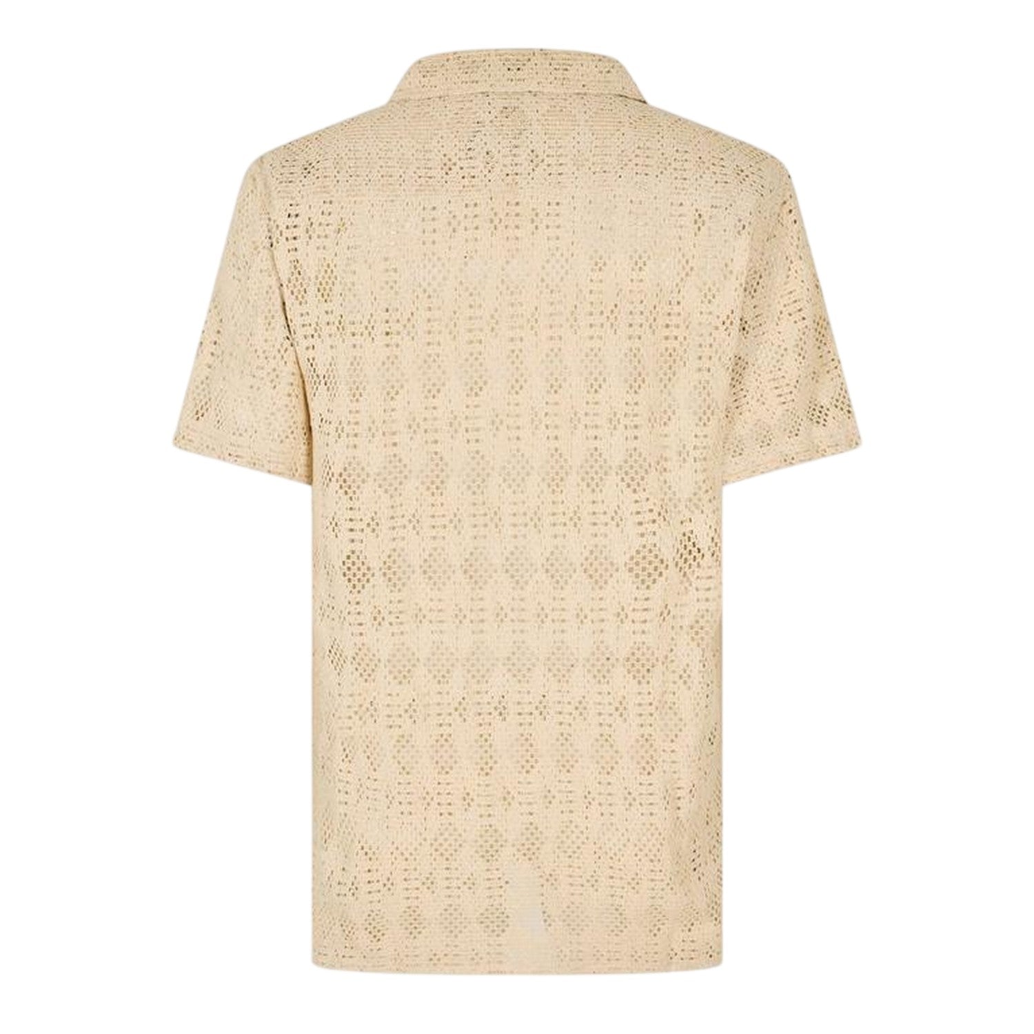 Ecru - Back - Threadbare Mens Rackes Snake Print Short-Sleeved Shirt