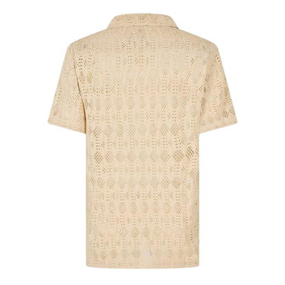 Ecru - Back - Threadbare Mens Rackes Snake Print Short-Sleeved Shirt