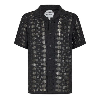 Black - Front - Threadbare Mens Rackes Snake Print Short-Sleeved Shirt