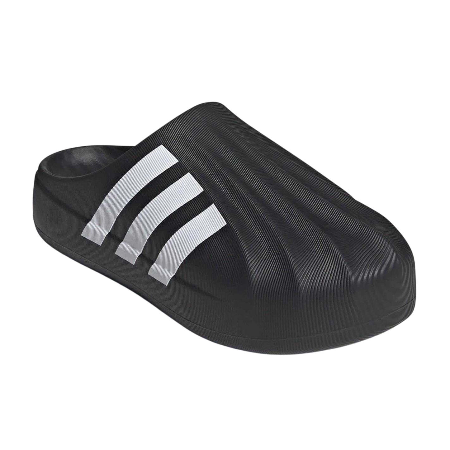 Black - Front - Adidas Unisex Adult Adifom Superstar 3 Stripes Leather Flat Slides
