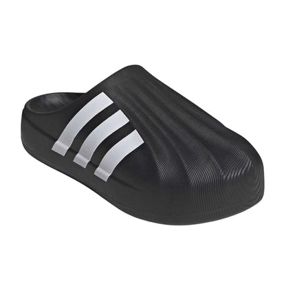 Black - Front - Adidas Unisex Adult Adifom Superstar 3 Stripes Leather Flat Slides