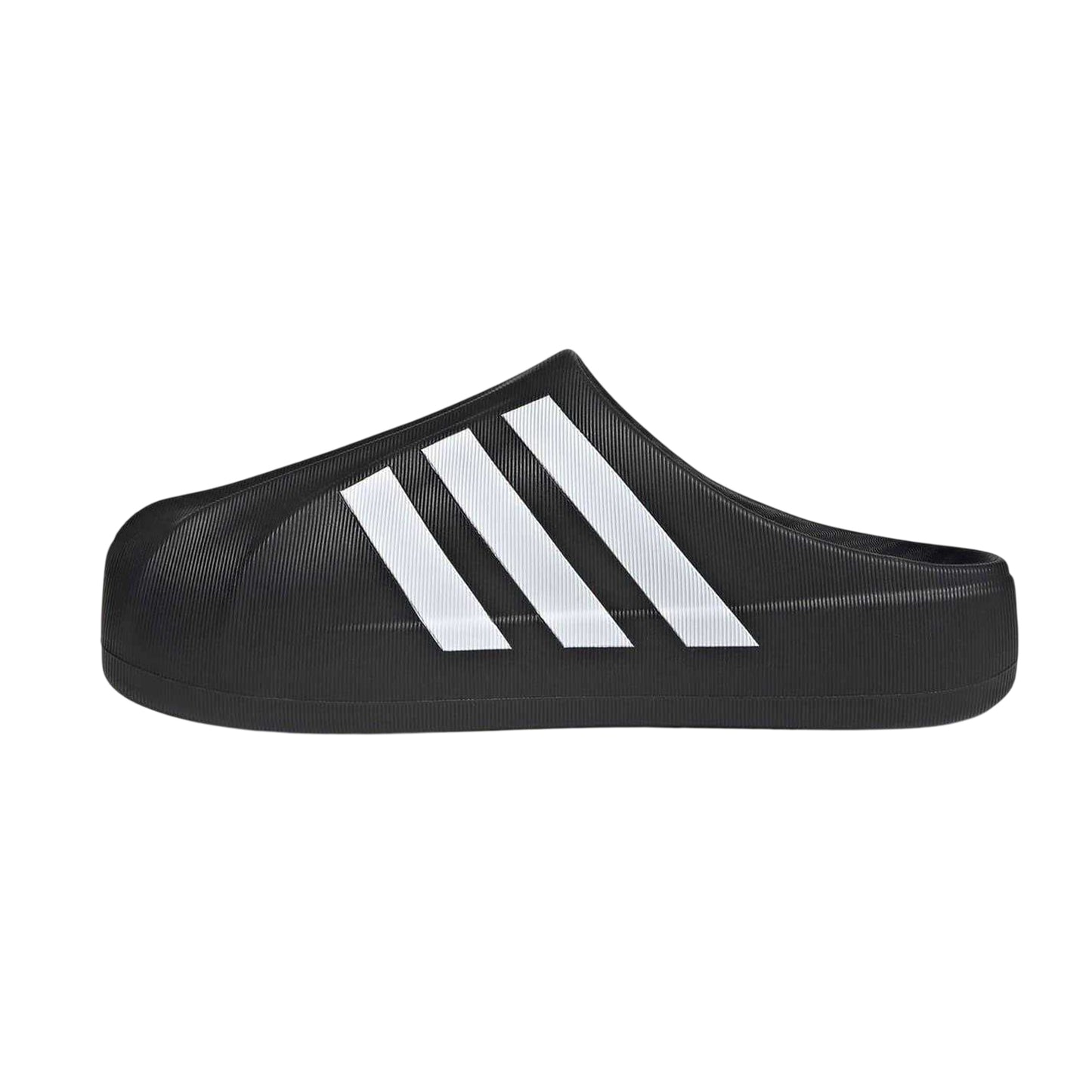 Black - Side - Adidas Unisex Adult Adifom Superstar 3 Stripes Leather Flat Slides