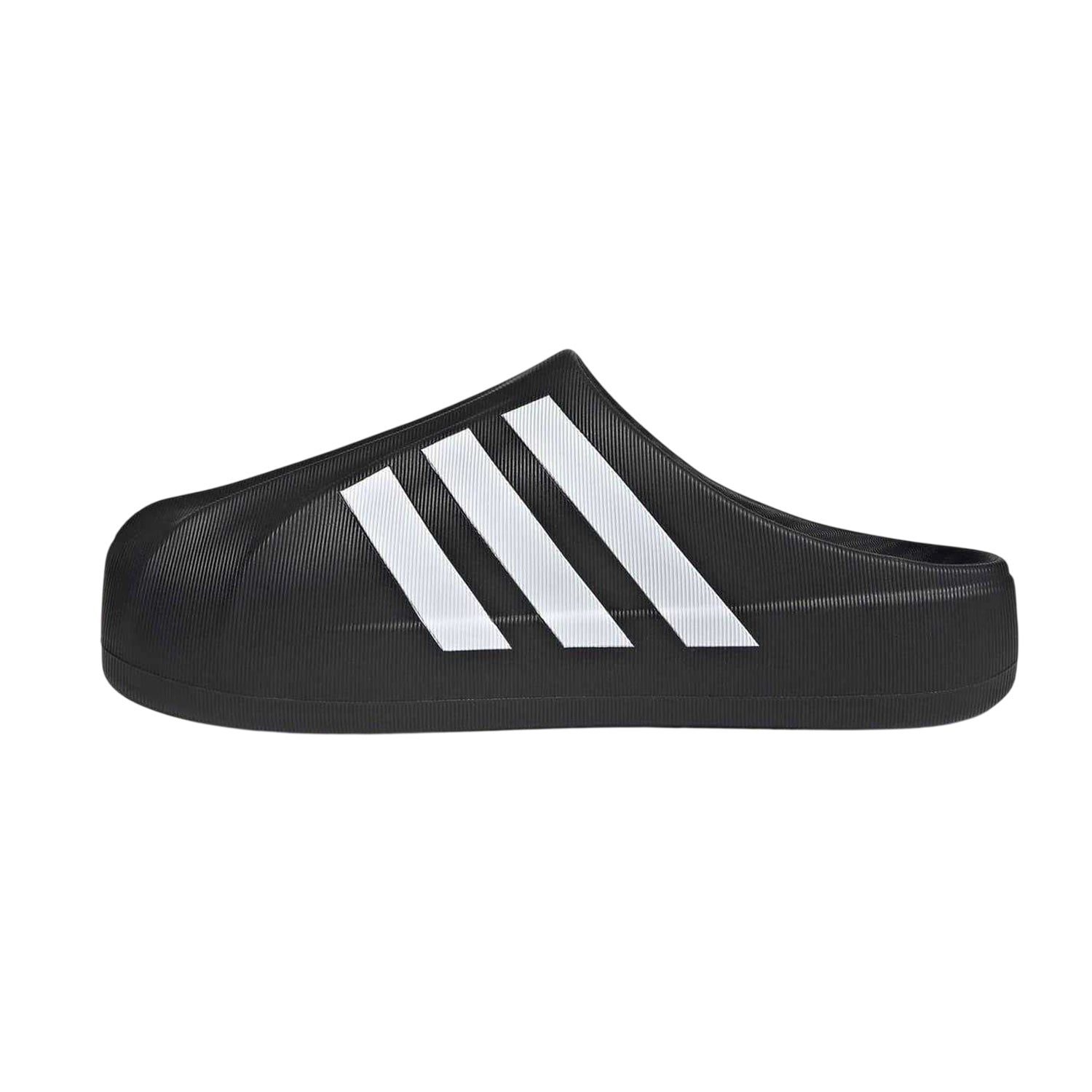Black - Side - Adidas Unisex Adult Adifom Superstar 3 Stripes Leather Flat Slides