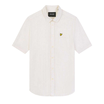 White - Front - Lyle & Scott Mens Textured Stripe Regular Shirt