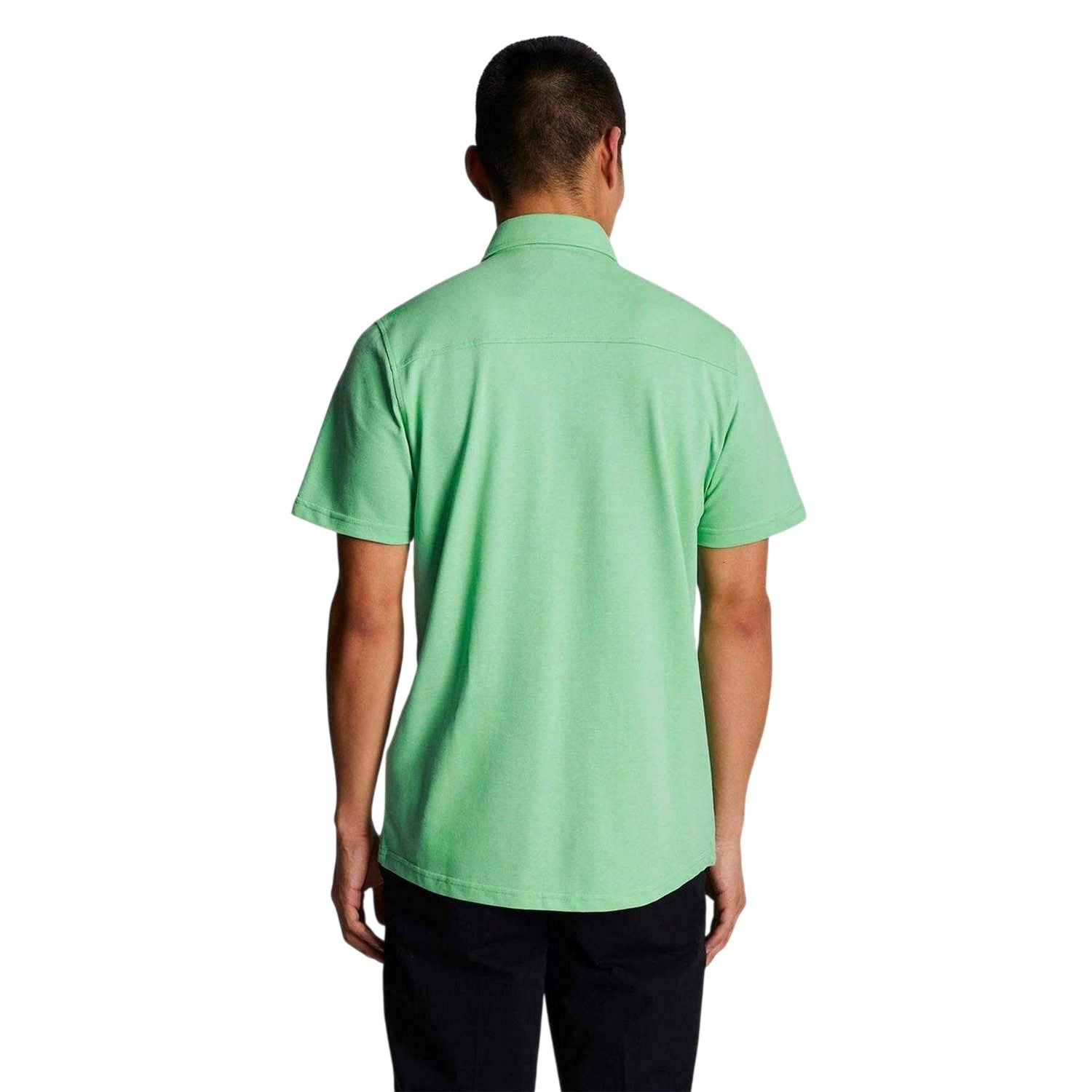 Green - Back - Lyle & Scott Mens Pique Shirt