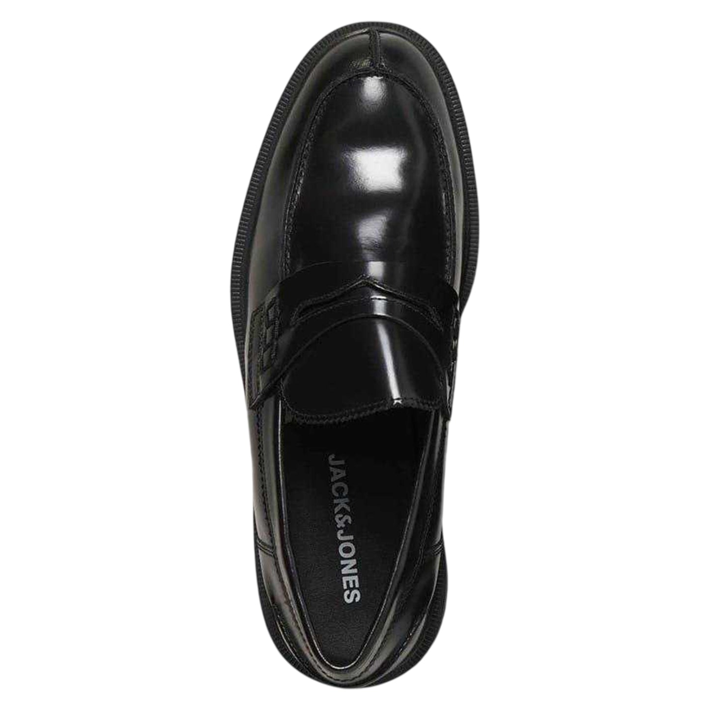 Black - Back - Jack And Jones Mens Leather Loafers