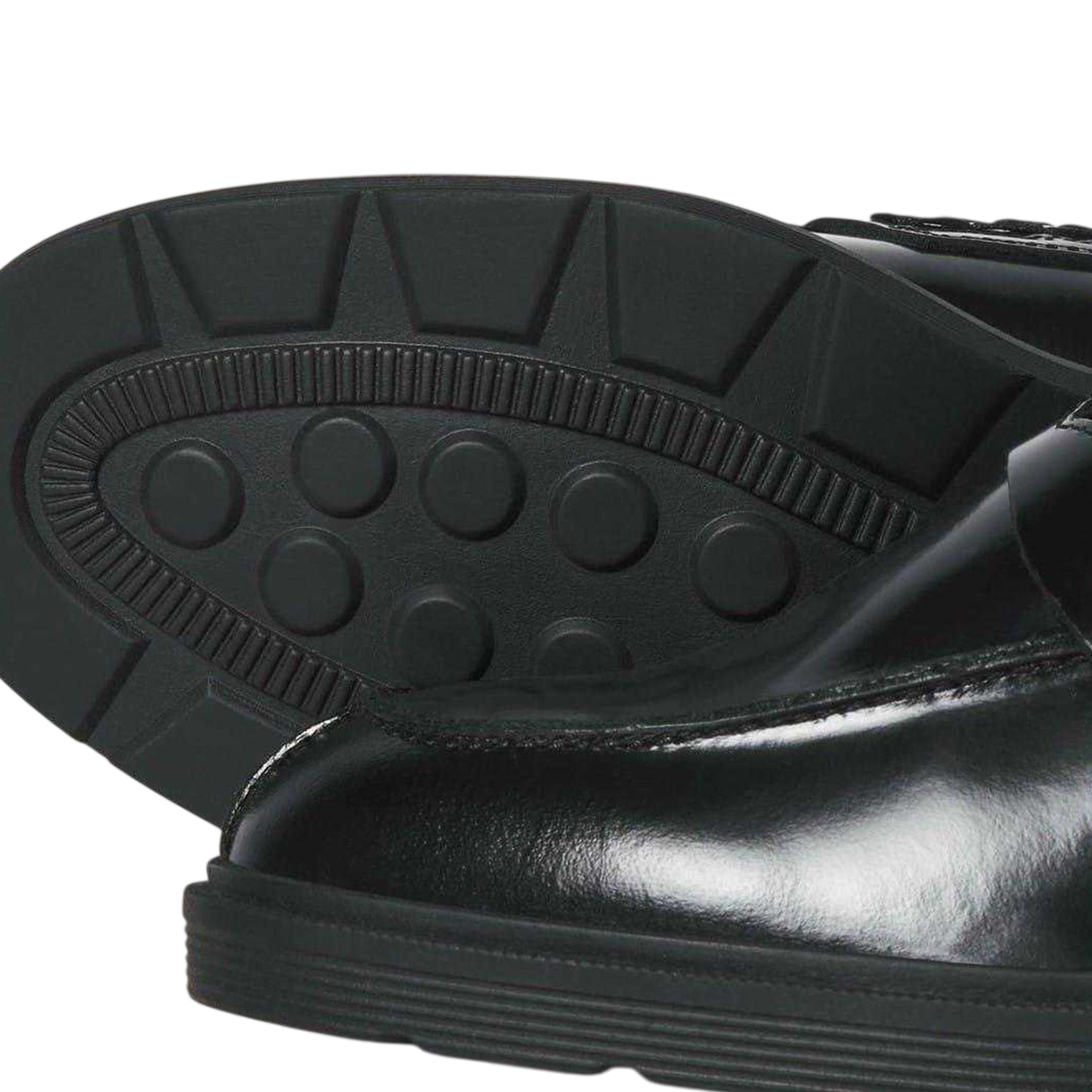Black - Side - Jack And Jones Mens Leather Loafers
