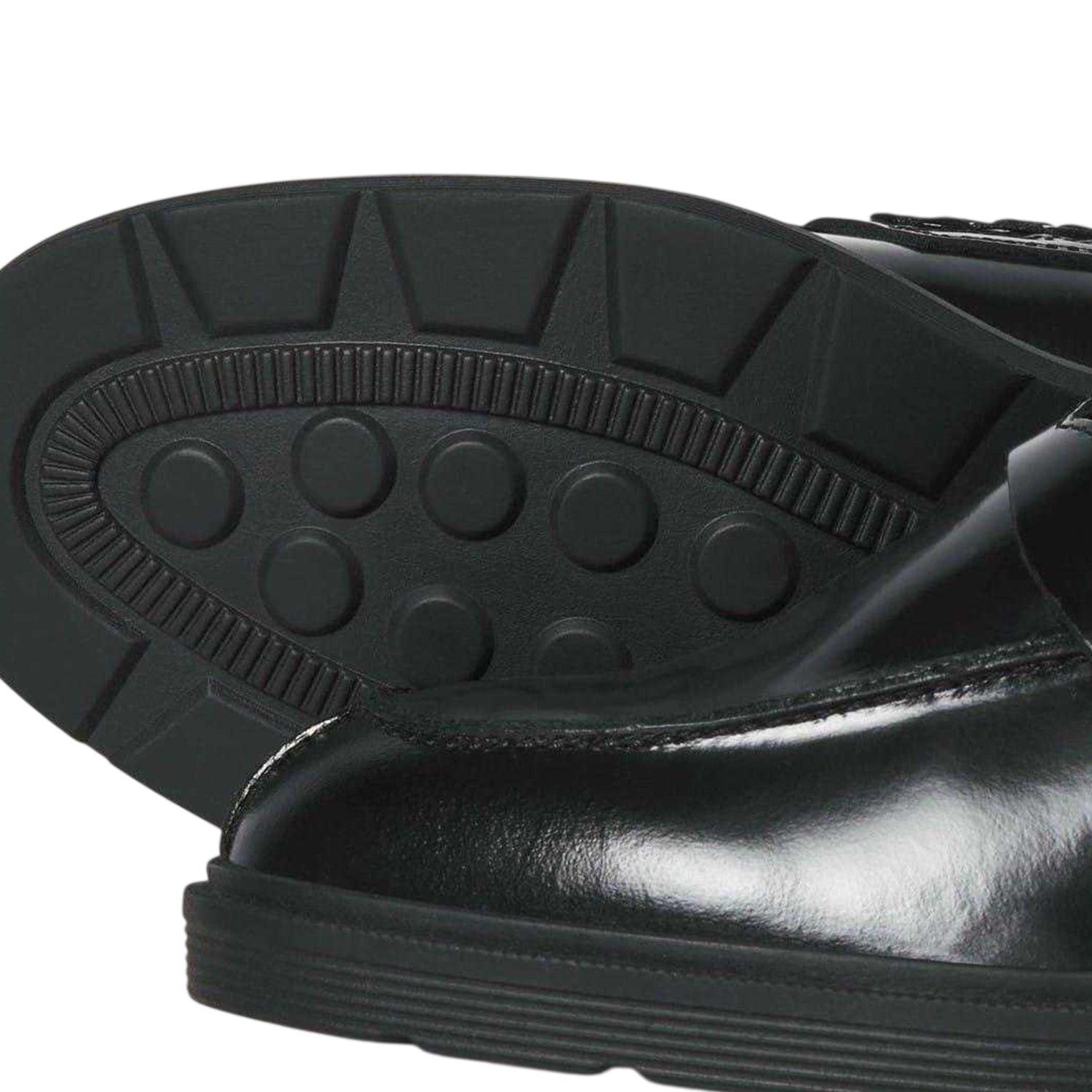 Black - Side - Jack And Jones Mens Leather Loafers