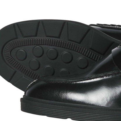 Black - Side - Jack And Jones Mens Leather Loafers