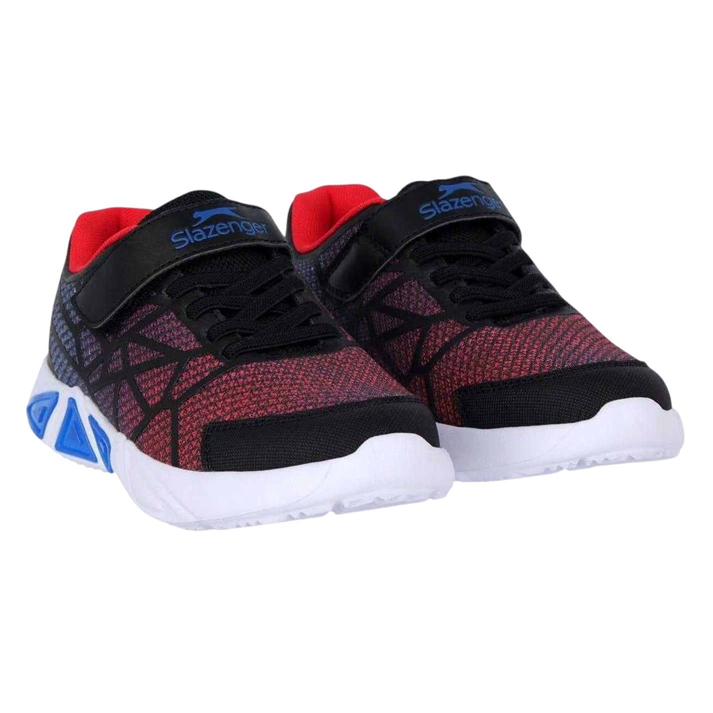 Black-Red - Pack Shot - Slazenger Childrens-Kids Go 2.0 Logo Flat Trainers