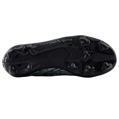 Black-White - Back - New Balance Childrens-Kids Furon Team FG V8 Leather Firm Ground Football Boots