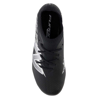 Black-White - Lifestyle - New Balance Childrens-Kids Furon Team FG V8 Leather Firm Ground Football Boots